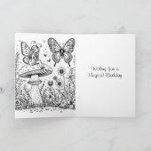 おとぎ話誕生日と魔法の着色ページ カード (内部)