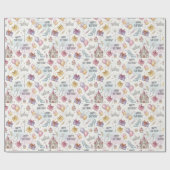 おとぎ話誕生日水の色パターン ラッピングペーパー (フラット)