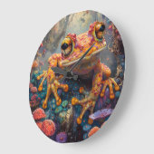 おとぎ話魔法カエル ラージ壁時計 (傾斜)