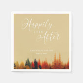 おとぎ話「めでたく後に」:秋の結婚式 スタンダードカクテルナプキン (正面)