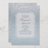 おとぎ話 シルバー グリッター スパークル パーティー 招待状 (正面/裏面)