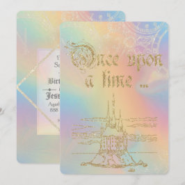 おとぎ話 テーマ ゴールド キャッスル オーバー レインボー 招待状