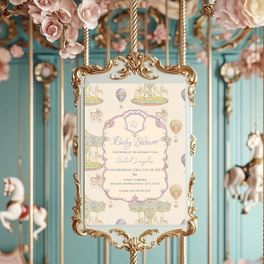 おとぎ話 ヴィンテージ アミューズメント パーク ベビー シャワー 招待状