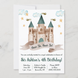 おとぎ話, 城, 騎士, テーマの誕生日パーティー 招待状