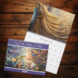 おとぎ話、民俗学、寓話2026年2ページ カレンダー