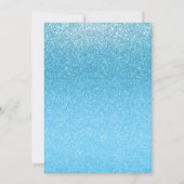 おとぎ話 青いグリッター スウィート16 パーティー招待状 招待状 (裏面)