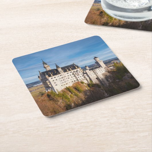 おとぎ話Neuschwansteinドイツ スクエアペーパーコースター (アングル)