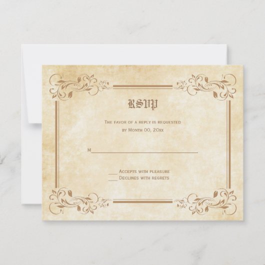 おとぎ話RSVPの応答カード 出欠カード (正面)