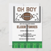 おとこのフットボールベイビーシャワー 招待状 (正面)