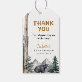 おとこの大冒険が始まる！ | 森のクマのベビーシャワーパーティー ギフトタグ (正面)