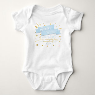 おとこの子のためのカタツムリとイヌのTシャツ 名前入り ベビーボディスーツ