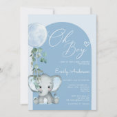 おとこの子 エレファント おとこの子 ふうせん ベビーシャワー 招待状 (正面)