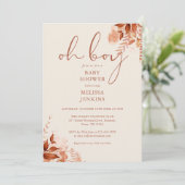 おとこの子 フローラル オータム ベイビー シャワー 招待状 (スタンド正面)