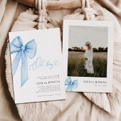 おとこの子 ブルーボウ ベイビーシャワーのご招待 招待状