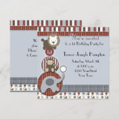 おとこの誕生日パーティー招待状(おつまみ付き) 招待状 (正面/裏面)