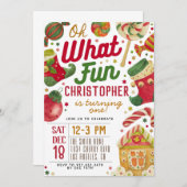 おとせっかいの1歳の誕生日クリスマス 招待状 (正面/裏面)