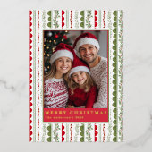 おととしらみで１２枚のフォトコラージュ 箔シーズンカード (正面)