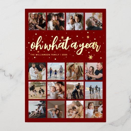 おととしクリスマスの写真 箔シーズンカード (正面)