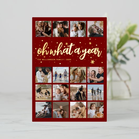 おととしクリスマスの写真 箔シーズンカード (立ち正面)