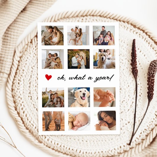 おととしデビュー ファミリー フォト コラージュ ハート シーズンカード