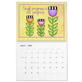 おとなしいリマインダ前向きン考え予定表 カレンダー (3月 2026)