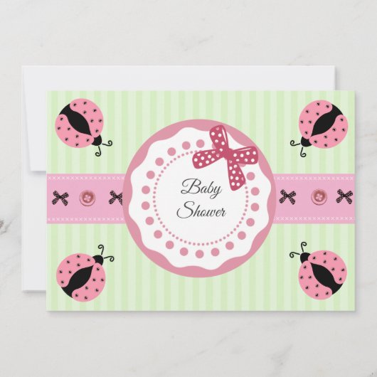 おとなしい可愛いモダンラディバガーリースの赤ちゃん 招待状 (裏面)