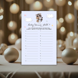 おとなしい男の子ラクーン赤ちゃんシャワーゲームABC