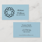 おとなしい花名刺、淡い青 名刺 (正面/裏面)