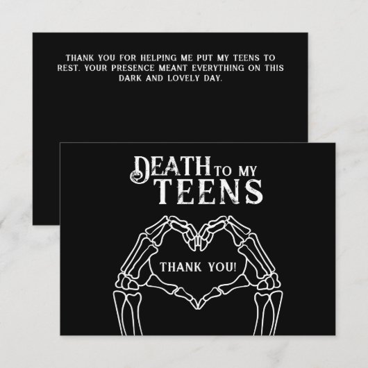 おとなへの死 トレンディーゴシック20歳の誕生日 サンキューカード (正面/裏面)