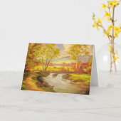 『おとな考えるしい秋の木と川』 カード (黄色い花)