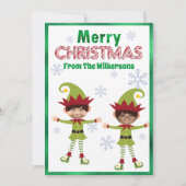 おとぼけエルフのカスタム子供写真 メリークリスマス シーズンカード (正面)