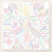 おとみカラフルプリント、フローラ/動物型 ガラスコースター (裏面)