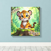 おとめの虎 | かわいい漫画の子供部屋アート キャンバスプリント (インサイチュ (ウッドフロア))