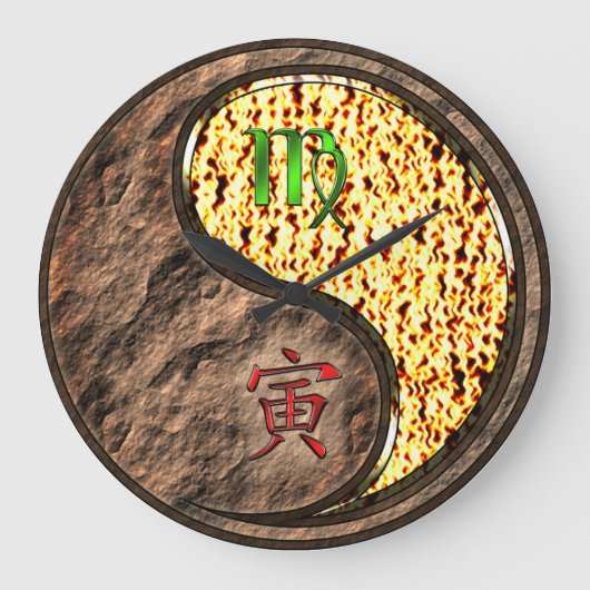 おとめ座と丙寅 ラージ壁時計 (正面)