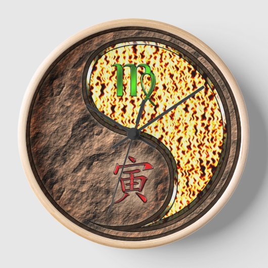 おとめ座と丙寅 壁時計 (正面)
