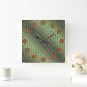 おとめ座と木の酉 スクエア壁時計 (ホーム)