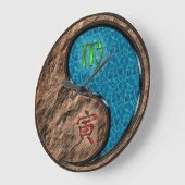 おとめ座と水の虎 ラージ壁時計 (傾斜)