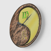 おとめ座と金属のドラゴン ラージ壁時計 (傾斜)