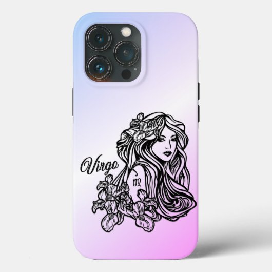 おとめ座の乙女 ゾディアック パープル Case-Mate iPhoneケース (裏面)