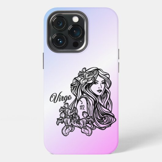 おとめ座の乙女 ゾディアック パープル iPhoneケース (裏面)