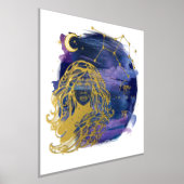 おとめ座の女性 ラッキーサイン 十二星座 オーダーメイド 誕生日 箔ポスター (レイダウン)