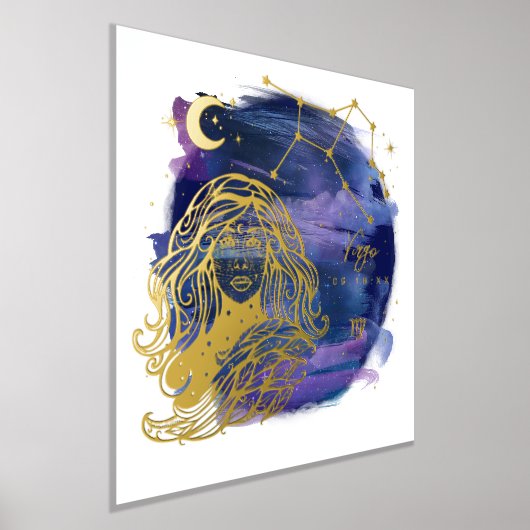 おとめ座の女性 ラッキーサイン 十二星座 オーダーメイド 誕生日 箔ポスター (レイダウン)