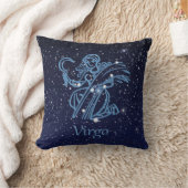 おとめ座の星座と星々 クッション (ブランケット)