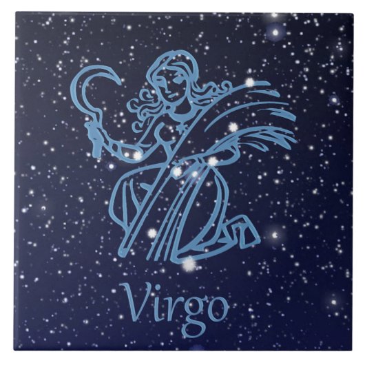 おとめ座の星座と星々 タイル (正面)