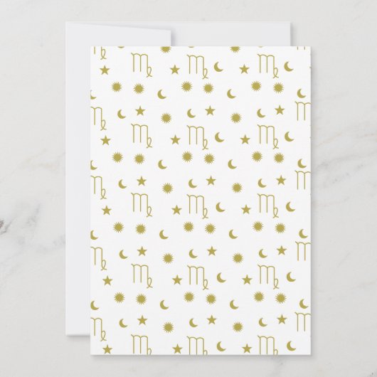 おとめ座の星座の土のサインの招待状テンプレート 招待状 (裏面)