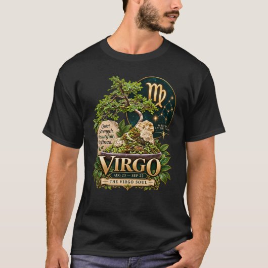おとめ座の盆栽アート Tシャツ (正面)