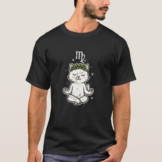 おとめ座の禅猫占星術 Tシャツ (正面)