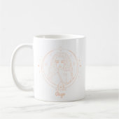 おとめ座の線画アート ホワイトピーチ コーヒーマグカップ (左)