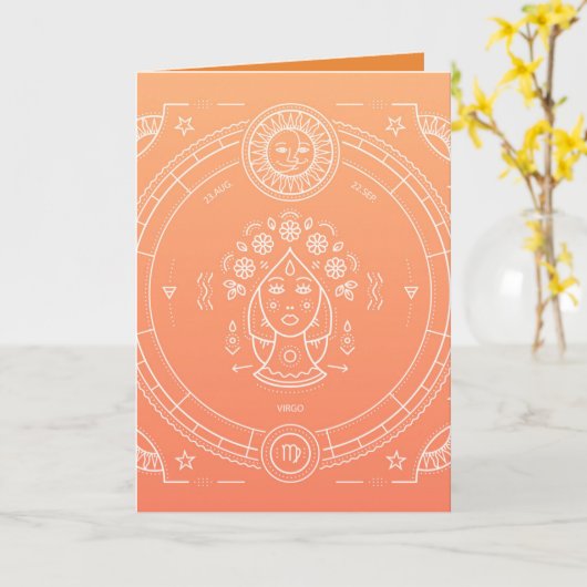 おとめ座の誕生日 カード (黄色い花)