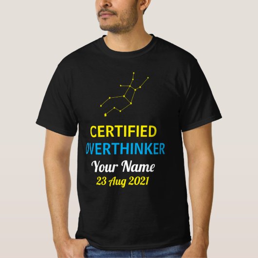おとめ座の過剰思考Tシャツ – パーソナライズドカオスTee Tシャツ (正面)